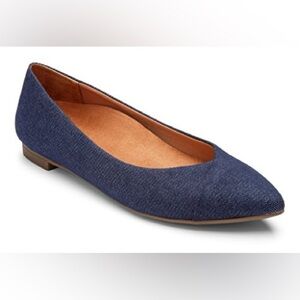 EUC - Vionic Caballo Denim Pointed Ballet Flat - Size 7.5
